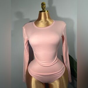 Women's Long-Sleeve Crew Neck Top - Light Pink